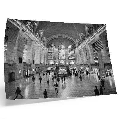 Photo canvas Elegant interior with large windows and central staircase