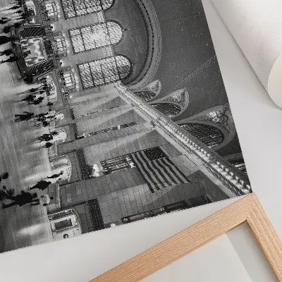 Photo canvas elegant interior with large windows and a central staircase