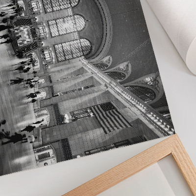 Photo canvas Elegant interior with large windows and central staircase