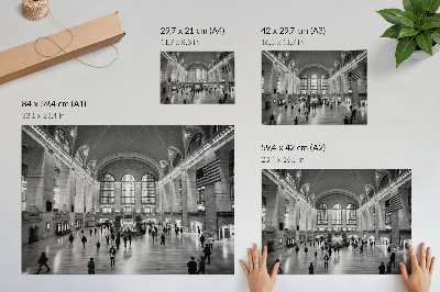 Photo canvas Elegant interior with large windows and central staircase