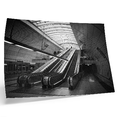Decorative canvas print Modern architecture interior escalator