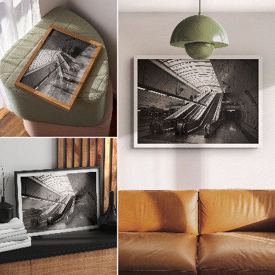 Decorative canvas print Modern architecture interior escalator