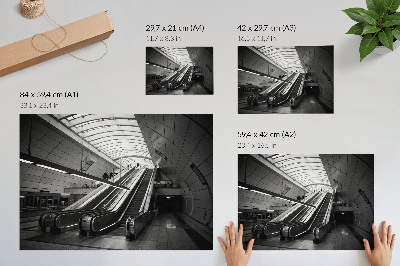 Decorative canvas print Modern architecture interior escalator