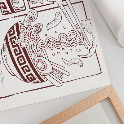 Photo canvas Comic book style ramen with steam