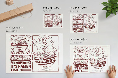 Photo canvas Comic book style ramen with steam