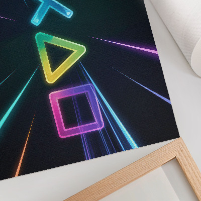 Poster Neon geometric shapes in motion