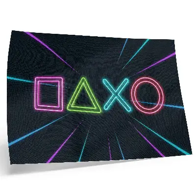 Photo canvas with a futuristic neon shapes design and dynamic colors