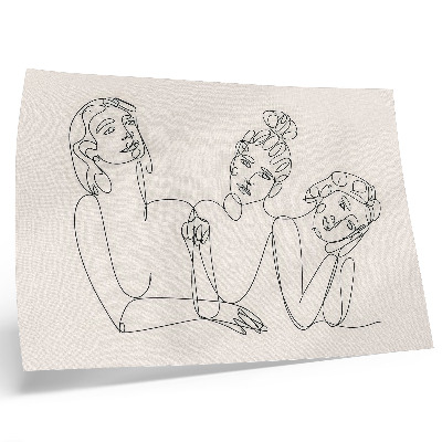 Decorative canvas print Black and white lines, delicacy, intimacy of the characters