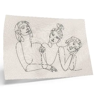 Decorative canvas print featuring black and white lines depicting delicacy and the intimacy of the characters