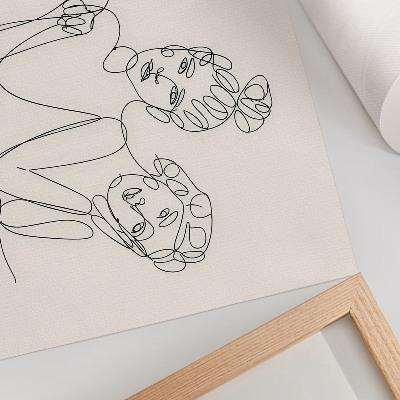 Decorative canvas print Black and white lines, delicacy, intimacy of the characters