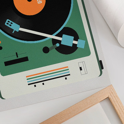Poster Retro gramophone contrasting geometric colors