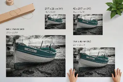 Photo canvas featuring a peaceful boat on the beach at dream adventure