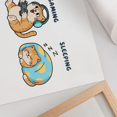 Poster Funny cats illustrations cute fun