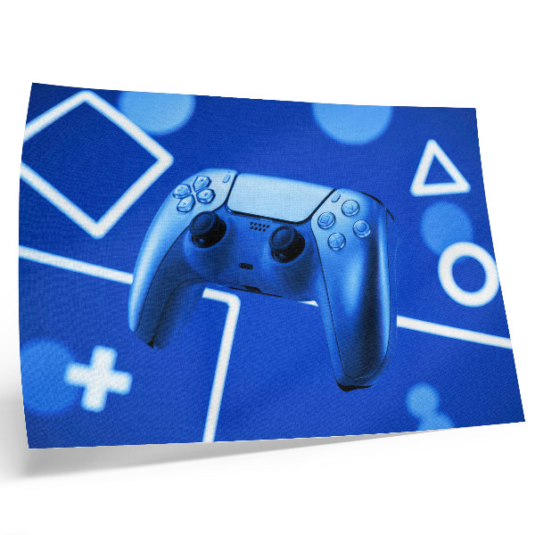 Photo canvas Game controller blue geometric background