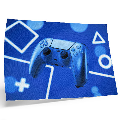 Photo canvas Game controller blue geometric background