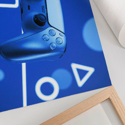 Photo canvas Game controller blue geometric background