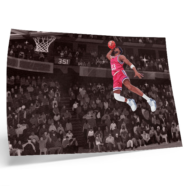 Decorative canvas print Sport dynamics contrasting colors illustration