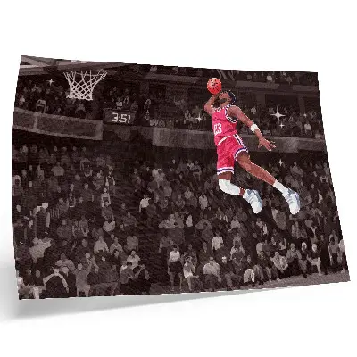 Decorative canvas print sport dynamics illustration in contrasting colors