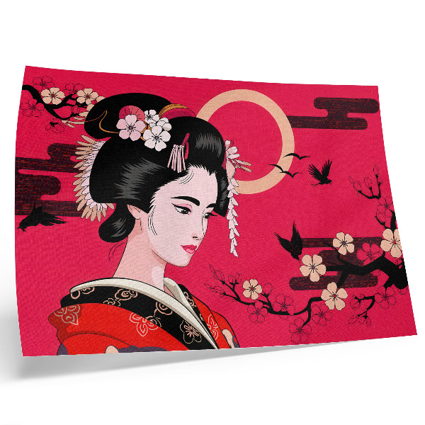 Poster Oriental motifs modern flower composition