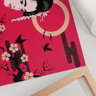 Poster Oriental motifs modern flower composition