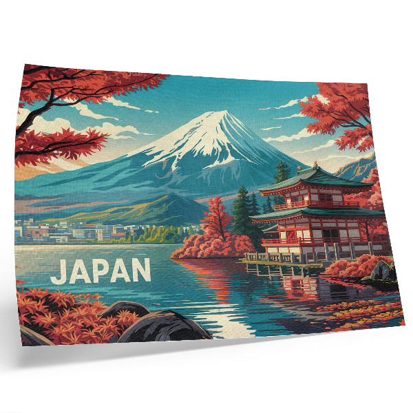 Photo canvas Full of colors lake mountain Japanese scenery