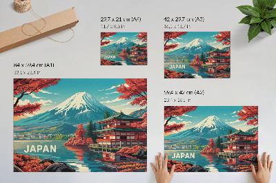 Photo canvas Full of colors lake mountain Japanese scenery