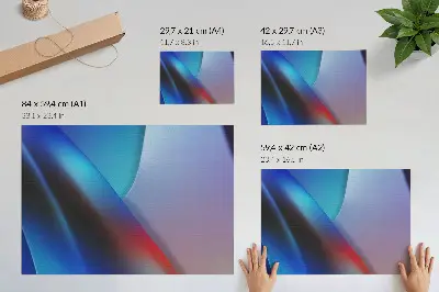 Poster with deep blue and purple blurred color transitions