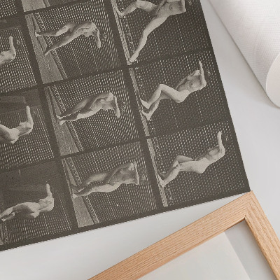 Poster Plate number 73. Turning in surprise and fleeing (1887) by Eadweard Muybridge