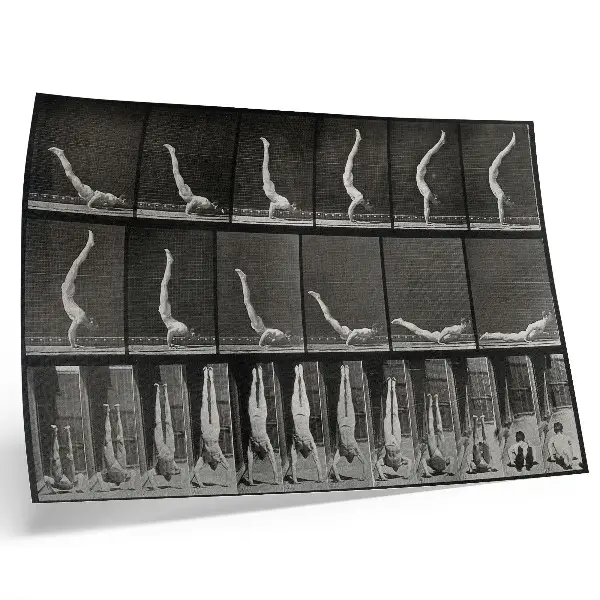 Decorative canvas print A man standing on his hands from a supine position after Eadweard Muybridge, 1887