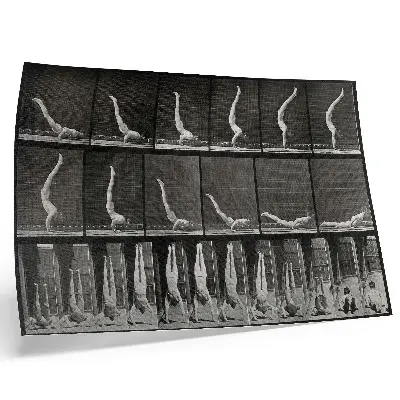 Decorative canvas print A man standing on his hands from a supine position after Eadweard Muybridge, 1887