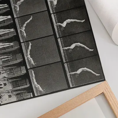 Decorative canvas print A man standing on his hands from a supine position after Eadweard Muybridge, 1887