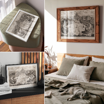 Decorative canvas print The courtyard in front of the Vatican with two long, curved colonnades topped with sculptures