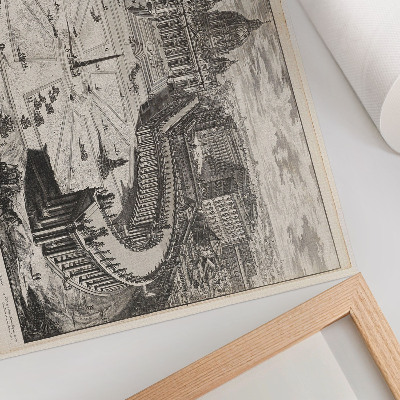 Decorative canvas print The courtyard in front of the Vatican with two long, curved colonnades topped with sculptures