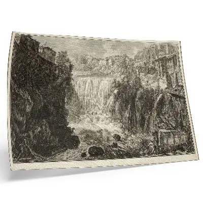 Poster featuring a view of the Grand Cascade at Tivoli by Giovanni Battista Piranesi