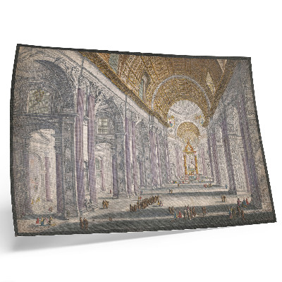 Decorative canvas print Gezicht op het interieur van de Sint Pietersbasiliek te Vaticaanstad by anonymous and Giovanni Battista Piranesi