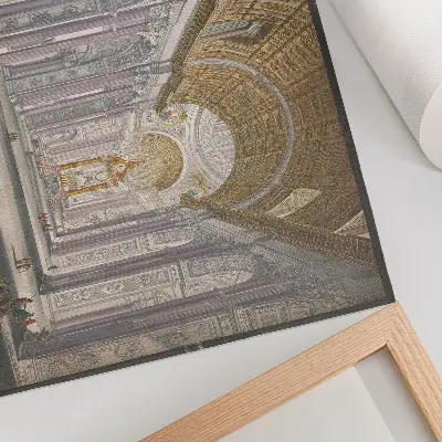 Decorative canvas print depicting the interior of St. Peter's Basilica in Vatican City by anonymous and Giovanni Battista Piranesi