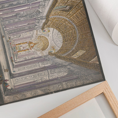 Decorative canvas print Gezicht op het interieur van de Sint Pietersbasiliek te Vaticaanstad by anonymous and Giovanni Battista Piranesi