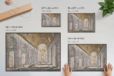 Decorative canvas print Gezicht op het interieur van de Sint Pietersbasiliek te Vaticaanstad by anonymous and Giovanni Battista Piranesi