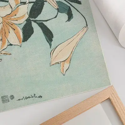 Photo canvas high resolution print of Lilies by Katsushika Hokusai circa 1833–1834