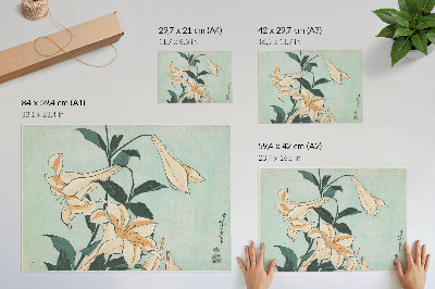 Photo canvas Lilies (ca. 1833–1834) in high resolution by Katsushika Hokusai