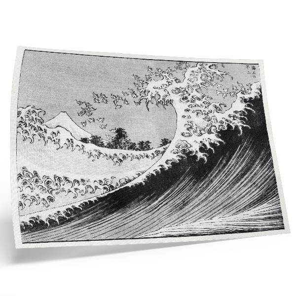 Poster One Hundred Views of Mount Fuji (1835) by Hokusai, vintage Japanese woodblock print