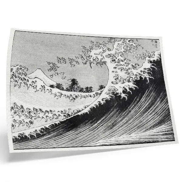 One Hundred Views of Mount Fuji Poster vintage Japanese woodblock print by Hokusai (1835)