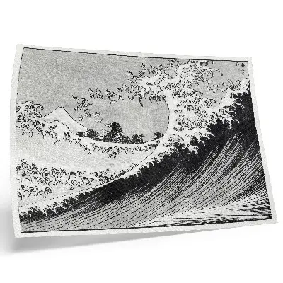 One Hundred Views of Mount Fuji Poster vintage Japanese woodblock print by Hokusai (1835)