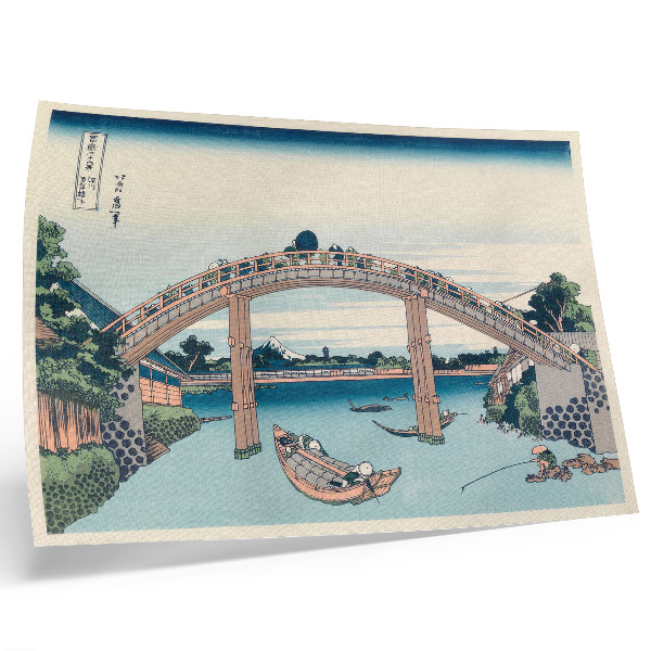 Poster View from under the Mannenbashi Bridge in Fukagawa, 1985, by Katsushika Hokusai