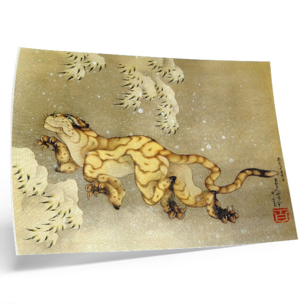 Photo canvas Katsushika Hokusai (1760–1849), Tiger in the Snow. Hanging Scroll, ink and color on silk, 1849