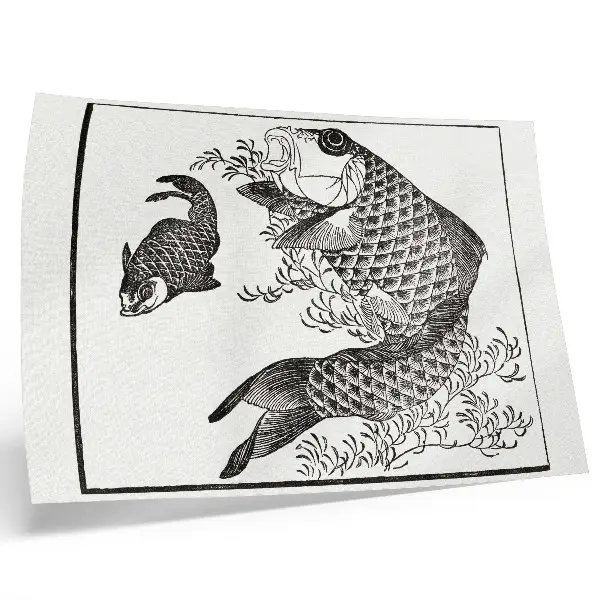 Hokusai's Carp canvas print a Japanese animal illustration