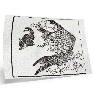 Hokusai's Carp canvas print a Japanese animal illustration