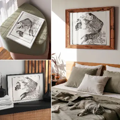 Hokusai's Carp canvas print a Japanese animal illustration