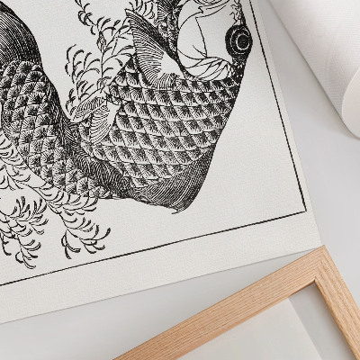 Decorative canvas print Hokusai's Carp, a Japanese animal illustration