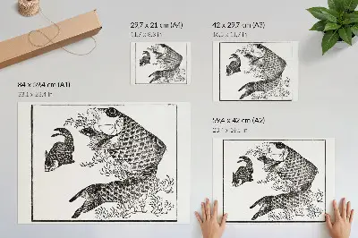 Hokusai's Carp canvas print a Japanese animal illustration